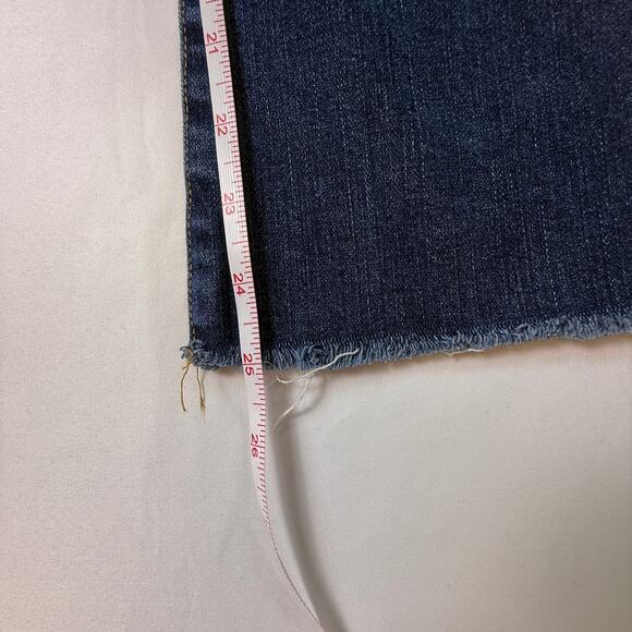 FRAME Le Crop Mini Boot Jeans Remsen Wash Blue Raw Hem Cropped Bootcut Size 25 - Picture 14 of 15